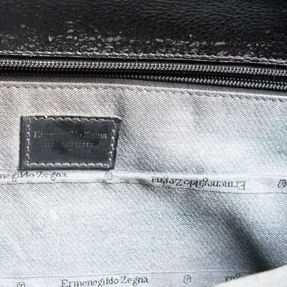 ERMENEGILDO ZEGNA VINTAGE MEN'S SOFT LEATHER BRIEFCASE WITH HANDLE - Picture 3 of 5